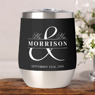 Wedding Favour Mr Mrs Black White