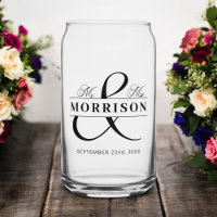 Wedding Favour Mr Mrs Black White