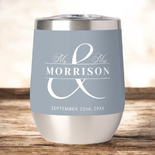 Wedding Favour Mr Mrs Dusty Blue