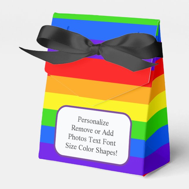 Wedding Favour - Personalizable Rainbow Design Box (Front Side)