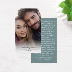 Wedding Favour Photo Prayer Card