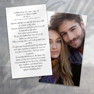Wedding Favour Photo Prayer Card