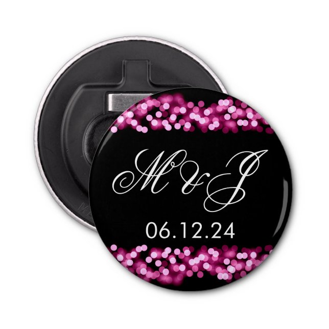 Wedding Favour Pink Hollywood Glam Bottle Opener (Front)