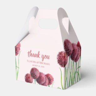 Wedding Favour Purple Pink Allium Floral Watercolo Box