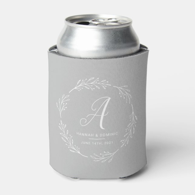 Wedding Favour Rustic Wreath Can Cooler (Can Front)