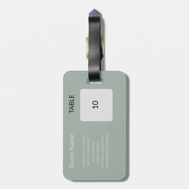 Wedding Favour Seating Chart Guide Luggage Tag (Back Vertical)