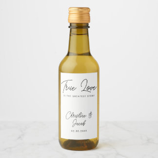 wedding favour simple elegant modern beer water wine label
