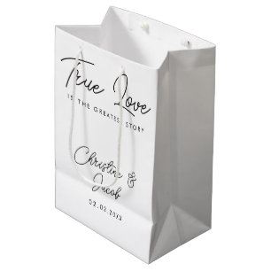 wedding favour simple elegant modern bridal party medium gift bag