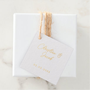 wedding favour simple elegant modern bridal party tags