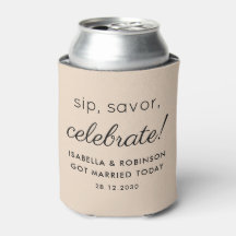 Wedding Favour Sip Savour Celebrate Almond Funny