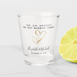 Wedding Favour Sip Sip Hooray Shot Glass