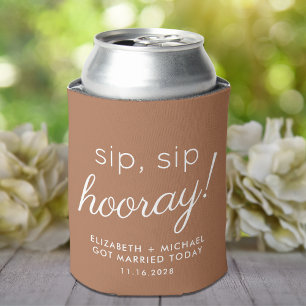 Wedding Favour Sip Sip Hooray Terracotta Can Cooler