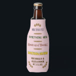 Wedding Favour Something Brewed Personalised Beer  Bottle Cooler<br><div class="desc">These pretty, custom wedding foam bottle coolers have a rustic look in shades of brown, blue, green and golden with a light pink background. The text reads, "Something Old / Something New / Something Barley / Something Brewed." Below that, the bride and groom can add their names and their wedding...</div>