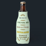 Wedding Favour Something Brewed Personalised Beer  Bottle Cooler<br><div class="desc">These pretty, custom wedding foam bottle coolers have a rustic look in shades of brown, blue, green and golden with a light green background. The text reads, "Something Old / Something New / Something Barley / Something Brewed." Below that, the bride and groom can add their names and their wedding...</div>