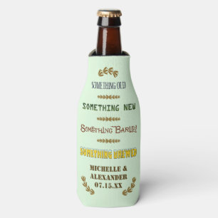 Wedding Favour Something Brewed Personalised Beer Bottle Cooler