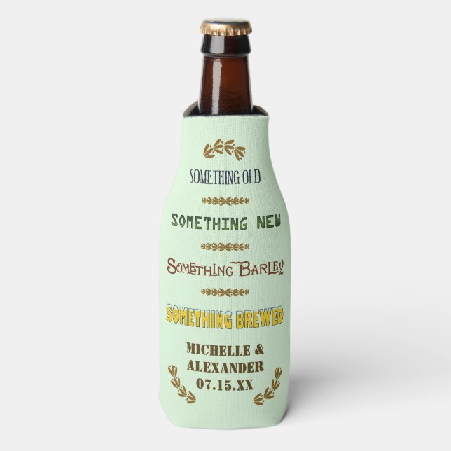 Wedding Favour Something Brewed Personalised Beer  Bottle Cooler (Bottle Front)
