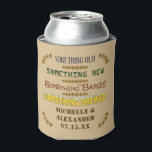 Wedding Favour Something Brewed Personalised Beer Can Cooler<br><div class="desc">These pretty, custom wedding foam can coolers have a rustic look in shades of beige and brown. The text reads, "Something Old / Something New / Something Barley / Something Brewed." Below that, the bride and groom can add their names and their wedding date, or any other short text in...</div>