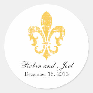 Wedding Favour Sticker   New Orleans   Gold