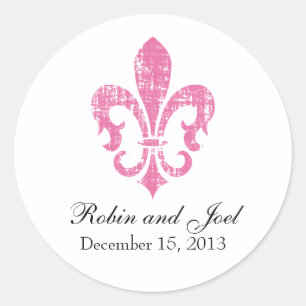 Wedding Favour Sticker New Orleans Pink