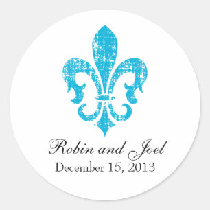 Wedding Favour Sticker   New Orleans   Turquoise