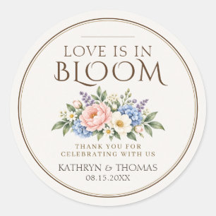 Wedding Favour Stickers Love Is in Bloom Floral