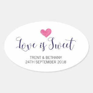 Wedding Favour Stickers Love is Sweet