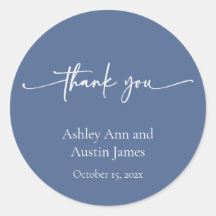 Wedding Favour Stickers Thank You Personalised Blu