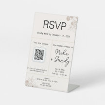Wedding Favour Table Sign, QR Code RSVP Sign