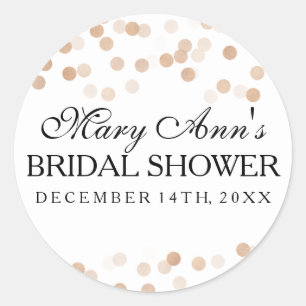 Wedding Favour Tag Faux Copper Foil Glitter Lights