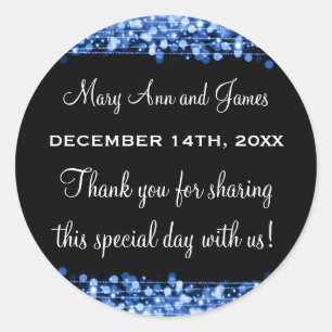 Wedding Favour Tag Magic Party Sparkles Blue