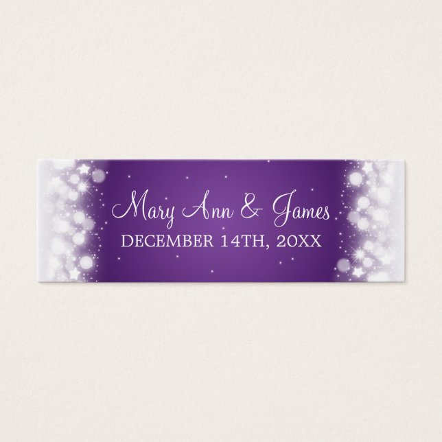 Wedding Favour Tag Magic Sparkle Purple (Front)