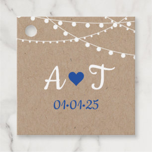 Wedding Favour Tag - small plane and light garland