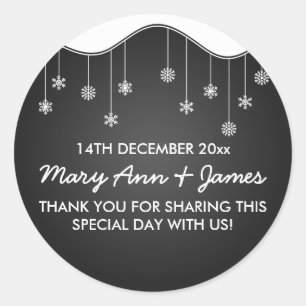 Wedding Favour Tag Snowflake Decoration Black