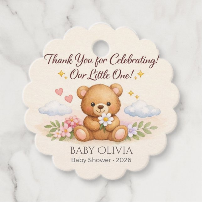 Wedding Favour Tags Custom Stickers | Elegant (Front)
