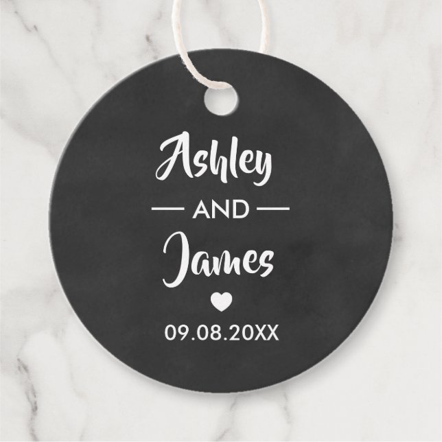 Wedding Favour Tags Personalised with Names (Front)
