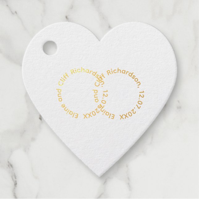 Wedding Favour Tags with Names (Front)