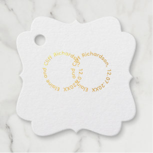 Wedding Favour Tags with Names, Fancy Square Shape