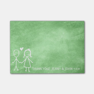 Wedding Favour Thank You Chalkboard Lemon Green Post-it Notes