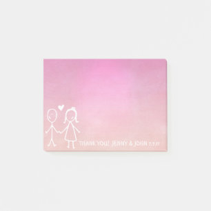 Wedding Favour Thank You Chalkboard Ombre Pink Post-it Notes