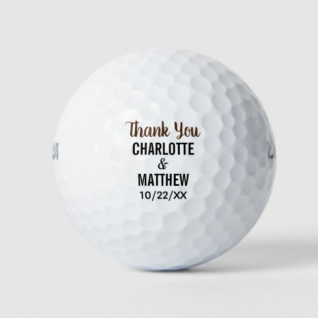Wedding Favour Thank You Golf Balls (Front)