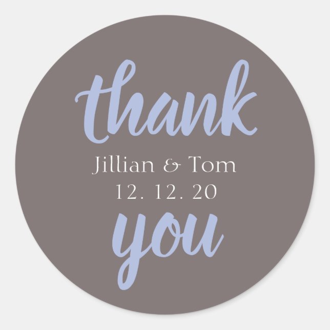 Wedding Favour Thank You Sticker (Front)