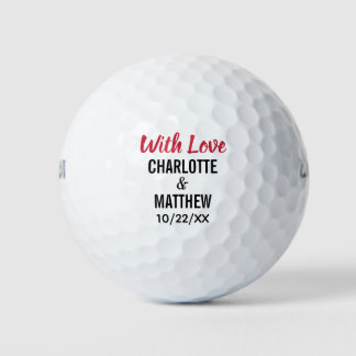 Wedding Favour Thank You With Love Golf Balls