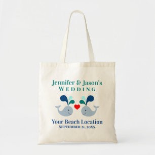 Wedding Favour Whale Tropical Beach Destination Tote Bag