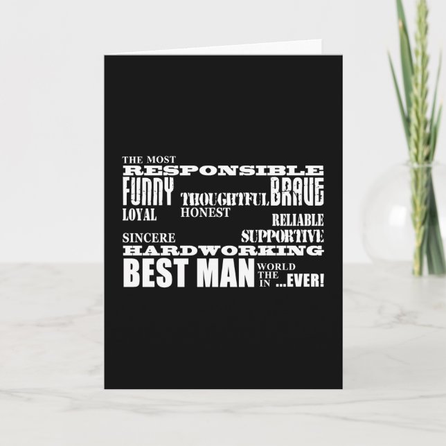Wedding Favours Best & Greatest Best Men Qualities Thank You Card (Front)