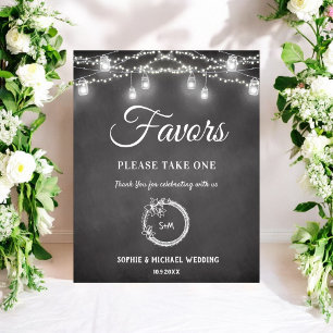 Wedding Favours Black Wedding Sign Poster