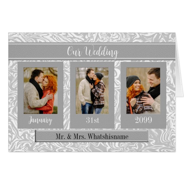 Wedding Favours Couple's Story Silver 6 Photo (Front Horizontal)