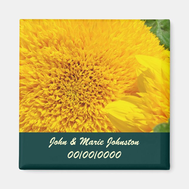 Wedding Favours Custom Names Wedding Date Magnet (Front)