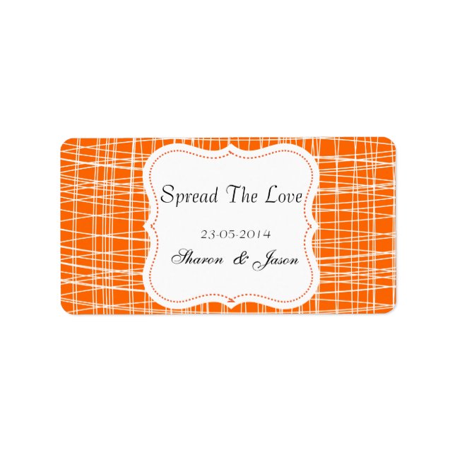 Wedding Favours Jam Jar Labels Spread The Love (Front)