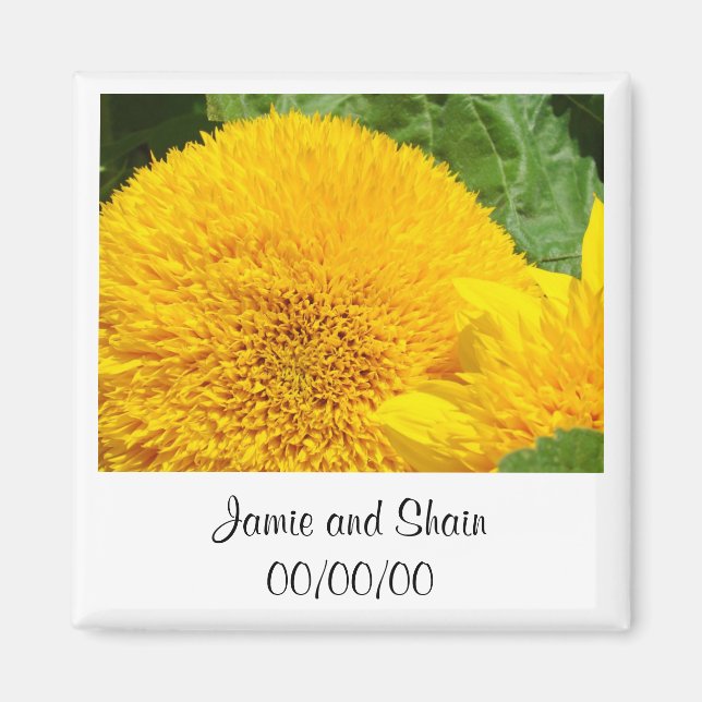 Wedding Favours magnets Bride Groom Name Date (Front)
