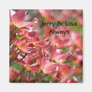 Wedding Favours magnets Bride Groom Name Dogwood